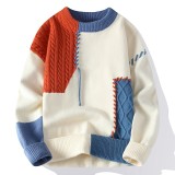 Casual Round Neck Loose Fit Knit Sweater for teenager