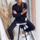 Color-Block Faux Two-Piece Hoodie and Jogger Set
