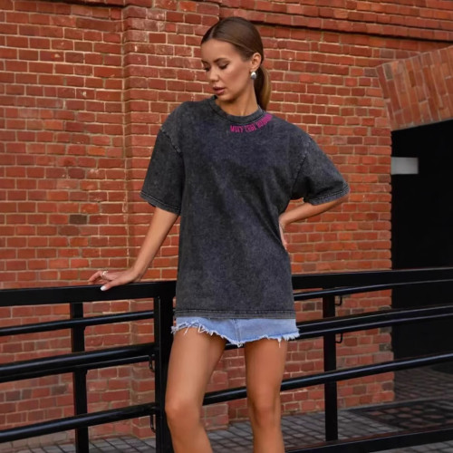 Print Loose Fit Cotton Short Sleeve T-Shirt