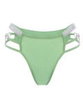 Heart-Shaped Button and Silver Ribbon Triangle Panty