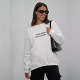 Minimalist Letter Print Design Classic Crew Neck Sweatshirt