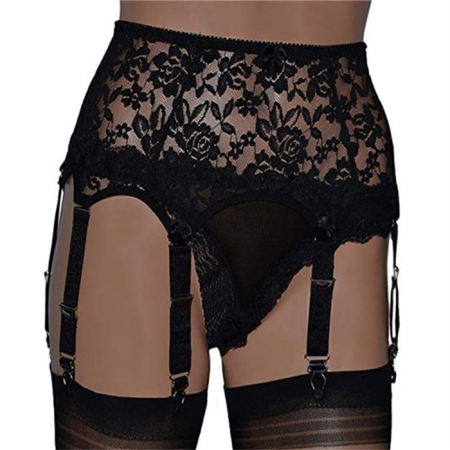 Lace Garter Belt with Adjustable Metal Clasps