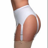 High-Waisted Lace-Trimmed Plus Size 6-Claw Adjustable Garter Belt