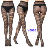 Women Vertical Stripe Hollow Lace Jacquard Basic Tights