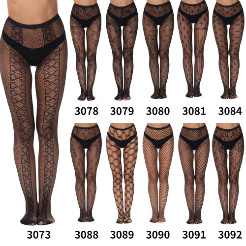 Lace-Embroidered Fishnet Tights