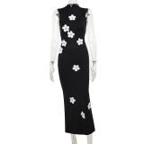 Floral High-Neck Dress