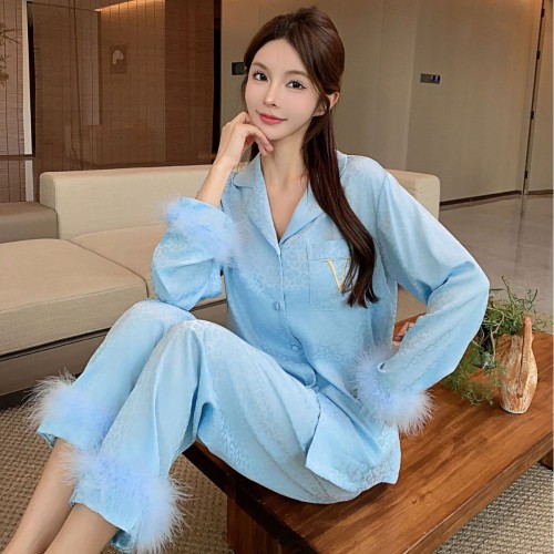 Luxury Feather Silk Sleepwear for Women