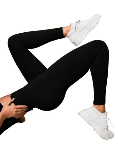 Seamless High-Waist Ribbed Yoga Pants for Women