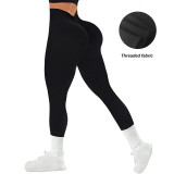 Seamless High-Waist Ribbed Yoga Pants for Women