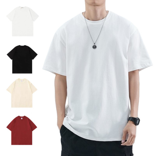 350g Heavyweight Double Yarn Pure Cotton Short Sleeve T-Shirt