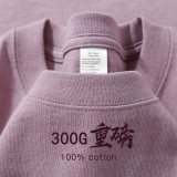 300g Heavyweight Pure Cotton Round Neck Men's Loose-Fit T-Shirt
