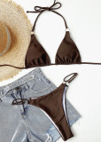 Ihoov Solid Color Triangle Bikini