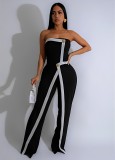 Sleeveless Color-Block Bodycon Jumpsuit