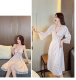 Lace V-Neck Sleep Dress & Robe Set