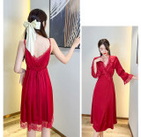 Lace V-Neck Sleep Dress & Robe Set