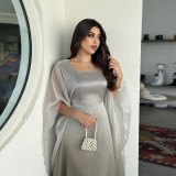 Elegant Gradient Satin Dress for Modern Muslim Women