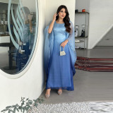 Elegant Gradient Satin Dress for Modern Muslim Women