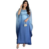 Elegant Gradient Satin Dress for Modern Muslim Women