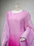 Elegant Gradient Satin Dress for Modern Muslim Women