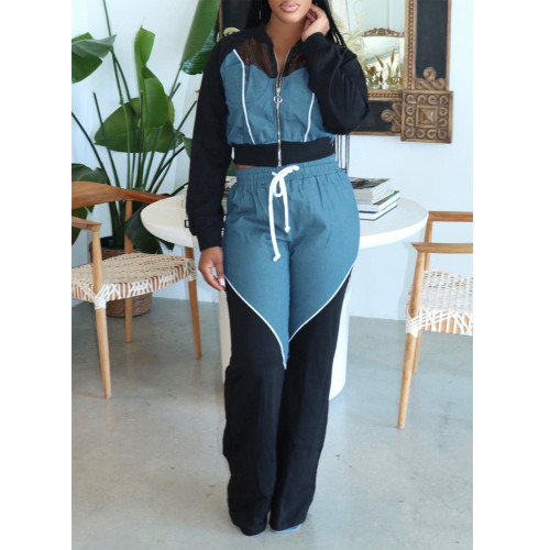 Cowboy Patchwork Sports Hoodie Set