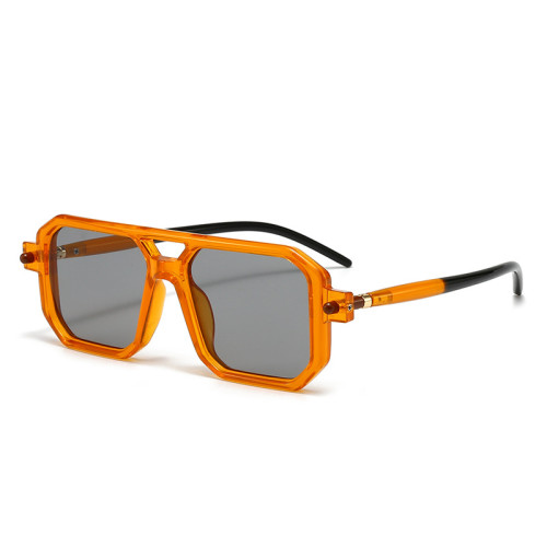 Retro Double-Bridge Square Sunglasses