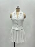 Blazer & Pleated Mini Skirt Set