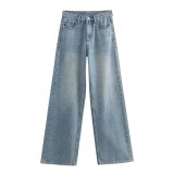 Chic Wide-Leg Denim Trousers