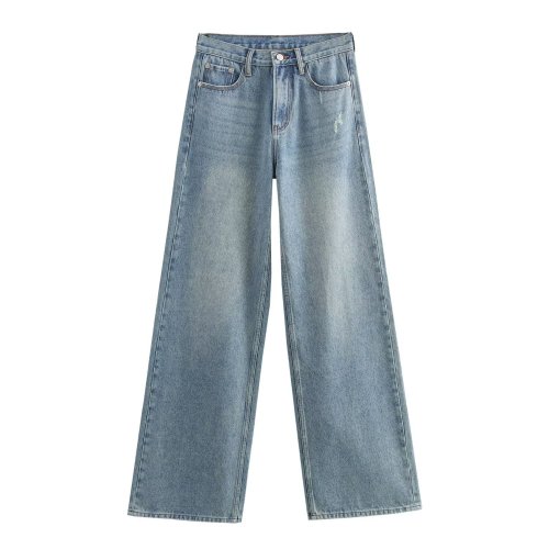 Chic Wide-Leg Denim Trousers