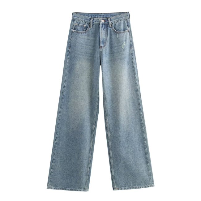 Chic Wide-Leg Denim Trousers