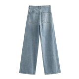 Chic Wide-Leg Denim Trousers