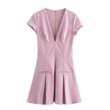 Ruffled Detail Mini Dress