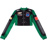 Vintage Floral Long Sleeve Baseball Jacket