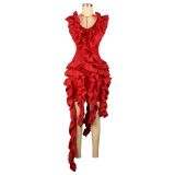 Elegant Sleeveless Backless Dress with Ruffled Edges