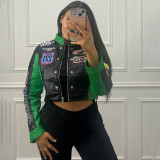 Vintage Floral Long Sleeve Baseball Jacket