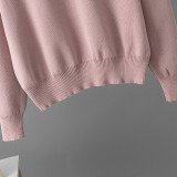 Trendy Letter Embossed Knit Hoodie & Drawstring Jogger Set