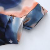Floral Print Satin Long Sleeve Shirt for Women