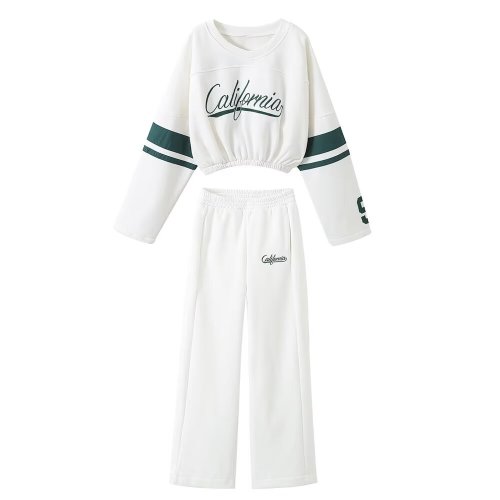 Graphic Sweatshirt & Straight-Leg Jogger Pants Set