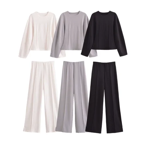 Reversible Crew Neck Top & Relaxed Pants Set