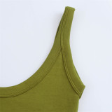 Ribbed Knit Solid Color Slim Fit Cami bodysuit