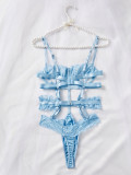 bordelle Lace Embroidered Sheer Cut-Out Lingerie with Straps