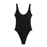 Ribbed Knit Solid Color Slim Fit Cami bodysuit