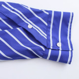 Loose Batwing Sleeve Versatile Striped Shirt
