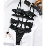 bordelle Lace Embroidered Sheer Cut-Out Lingerie with Straps