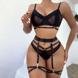 Lace Hollow-Out Sexy Lingerie Four-Piece Set