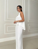 Loose-Fit Sleeveless Top and Wide-Leg Pants Set in Solid Color