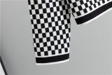 IHOOV Plaid Cardigan Sweater Set with Wide-Leg Pants for Spring