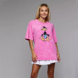 100% Cotton Short Sleeve T-Shirt with Cute Cartoon Duck Print