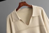 IHOOV Knit Polo Chic Sweater Top Womens Loose Maxi Dress Set Two piece Set