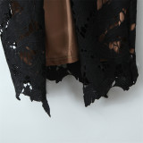 Hollow Lace Bow-Detail Bodycon Dress