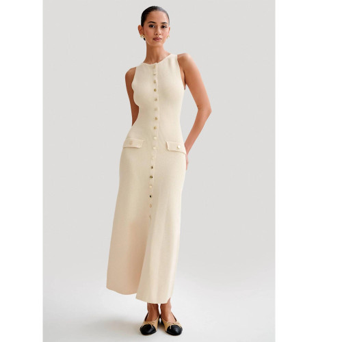 Sleeveless Round Neck Bodycon Knit Dress